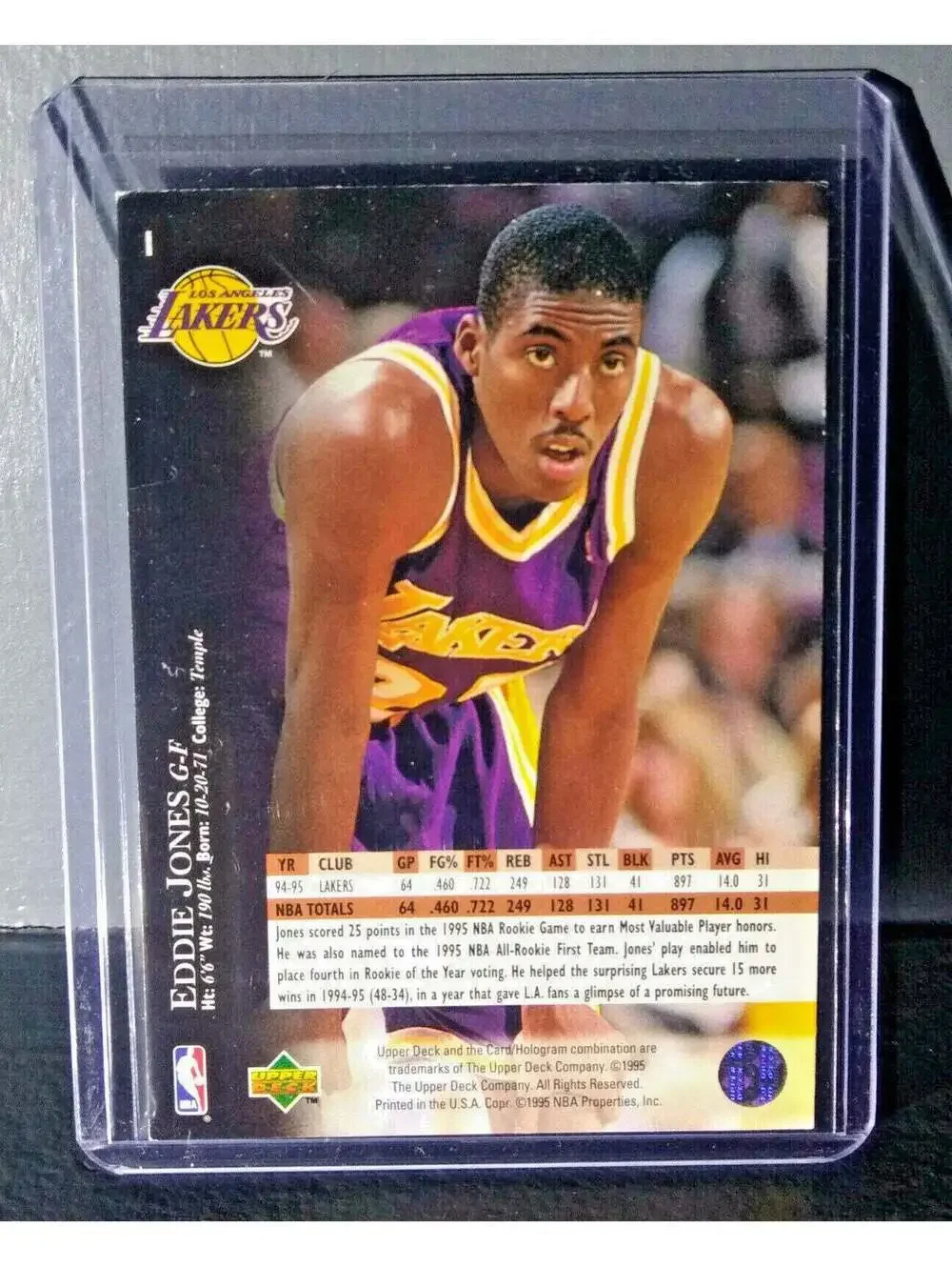 1995-96 Upper Deck Eddie Jones #1 Basketball Card
